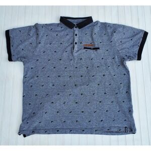 Wild Kiwi New Zealand Golf Polo‎ Shirt Men XL, Gray Black Leather Logo